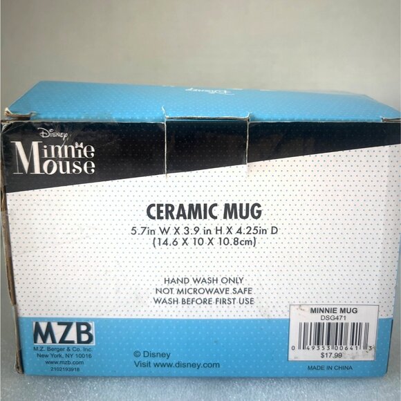 Disney Mug Minnie Mouse Ceramic Original Box Shoes White Gloves Kitchencore - Picture 5 of 7